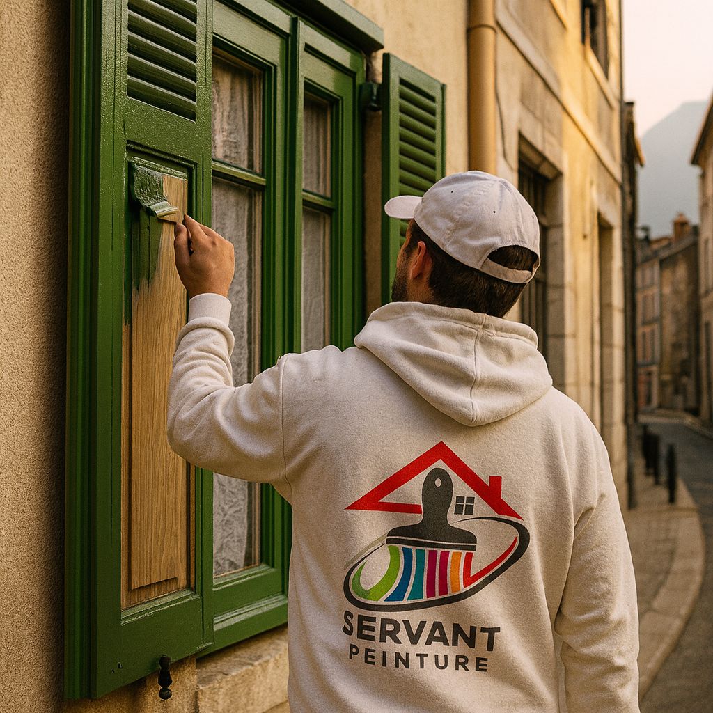 Application de peinture extérieure sur façade